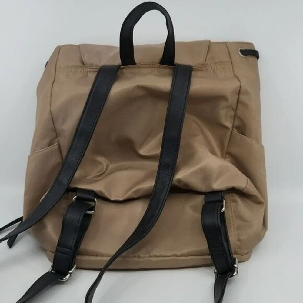 Union Bay Fox Backpack Bag Patch Nylon Purse Lightweight Snap Flap Tan